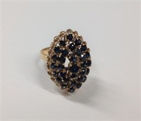 14k yellow gold Sapphire Ring features approx