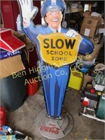 Policeman Slow School Zone Embossed