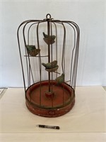 *Heavy* Antique Metal Bird Cage W/ Birds in Nest