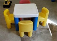 Child's plastic table and chairs
