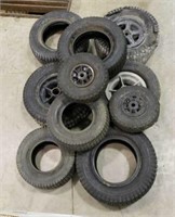 Various used Go kart tires