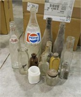 Pepsi bottles, Young's milk bottle, bottles