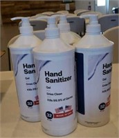 4 hand sanitizer bottles