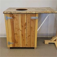 Garbage can and wood holder