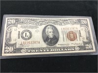 1934 Hawaii $20 Bill