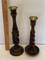 Pair Vintage Barley Twist Candle Holders