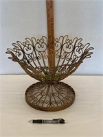 Vintage Gold Metal Decoratibe Basket