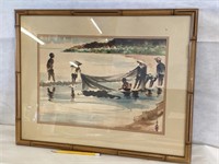 Framed Signed Asian Watercolor