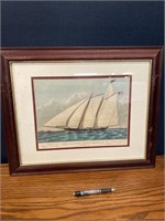 Vintage Clipper Yacht "America" Print in Frame