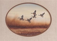 Geese Framed Watercolor Painting By James Wantulok