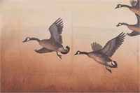 Geese Framed Watercolor Painting By James Wantulok