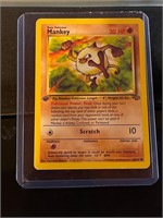 1999 1st Edition Mankey Pokemon Trading Card
