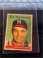 1958 Topps Baseball Ed Mathews MLB Card