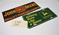 3 TRACTOR REPRODUCTION SIGNS & LICENSE PLATE