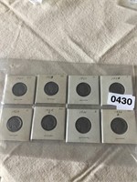 8 Buffalo Nickel coins.  Mint & good condition