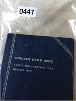 Lincoln penny set coins 1941 & later.