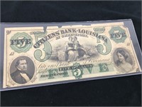 1857 Bank of Louisiana $5 Bill