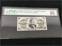 Graded 1863 US Fractional Currency
