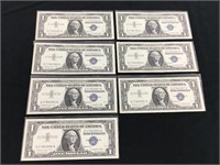 7 Consecutive $1 Silver Certificates