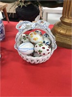 Ceramic decorative Easter basket