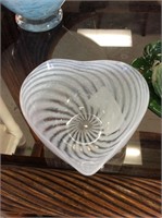Heart shaped white candy dish