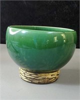 Green McCoy planter approx 6 inches diameter and