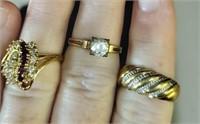 14 kt  ring and 2 other rings.