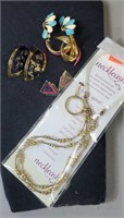 1980s earring collection and necklace