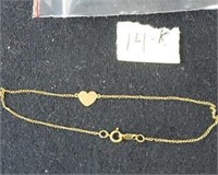 14k heart bracelet