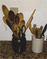 Stoneware jars and utensils