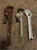 Fuller pipe wrenches and crescent wrench