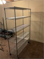 Heavy chrome 6 shelf rack with wheels