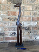Tall Vintage Wood Giraffe