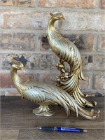 Vintage Ceramic Gold Peacocks