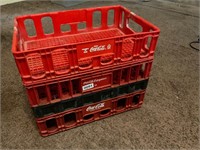 4 plastic Coca Cola boxes