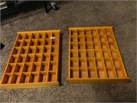 2 wooden shadow box shelves
