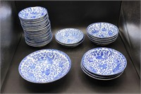 Vintage Phoenix Hand Painted Blue China Bowls