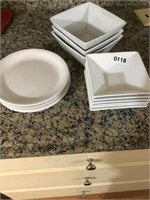 Small white plates & bowls