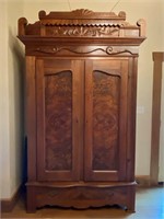 Antique 8ft Eastlake Modified Wardrobe