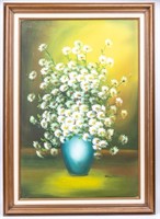 Art Flower Bouquet Vase Original Signed & Framed