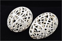 Medium Size Carved Decorative Egg Decor