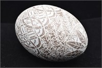 Painted Etched Ostrich Egg Decor