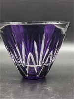 Polish Purple Cut To Clear Crystal Bowl