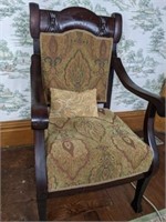 Antique Mahogany High Back Chair