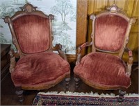Pair of Antique Mahogany Parlor Chairs