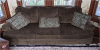 Contemporary Three Cushion Brown Couch