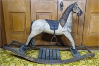 Antique Hand Painted Rocking Horse