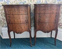 Pair of Three Drawer Side Tables