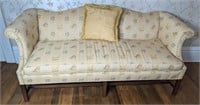 76 Inches Yellow Floral Upholstered Sofa