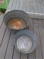 Pair of Galvanized Wash Tubs